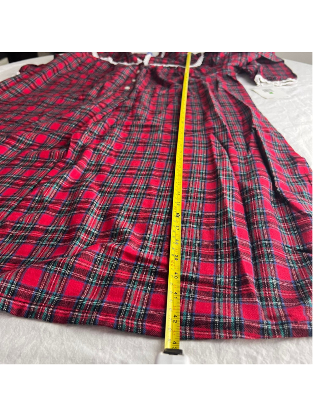 NWT Lanz of Salzburg Classic Red Plaid Cotton Flannel Nightgown Sz L - Picture 7 of 9